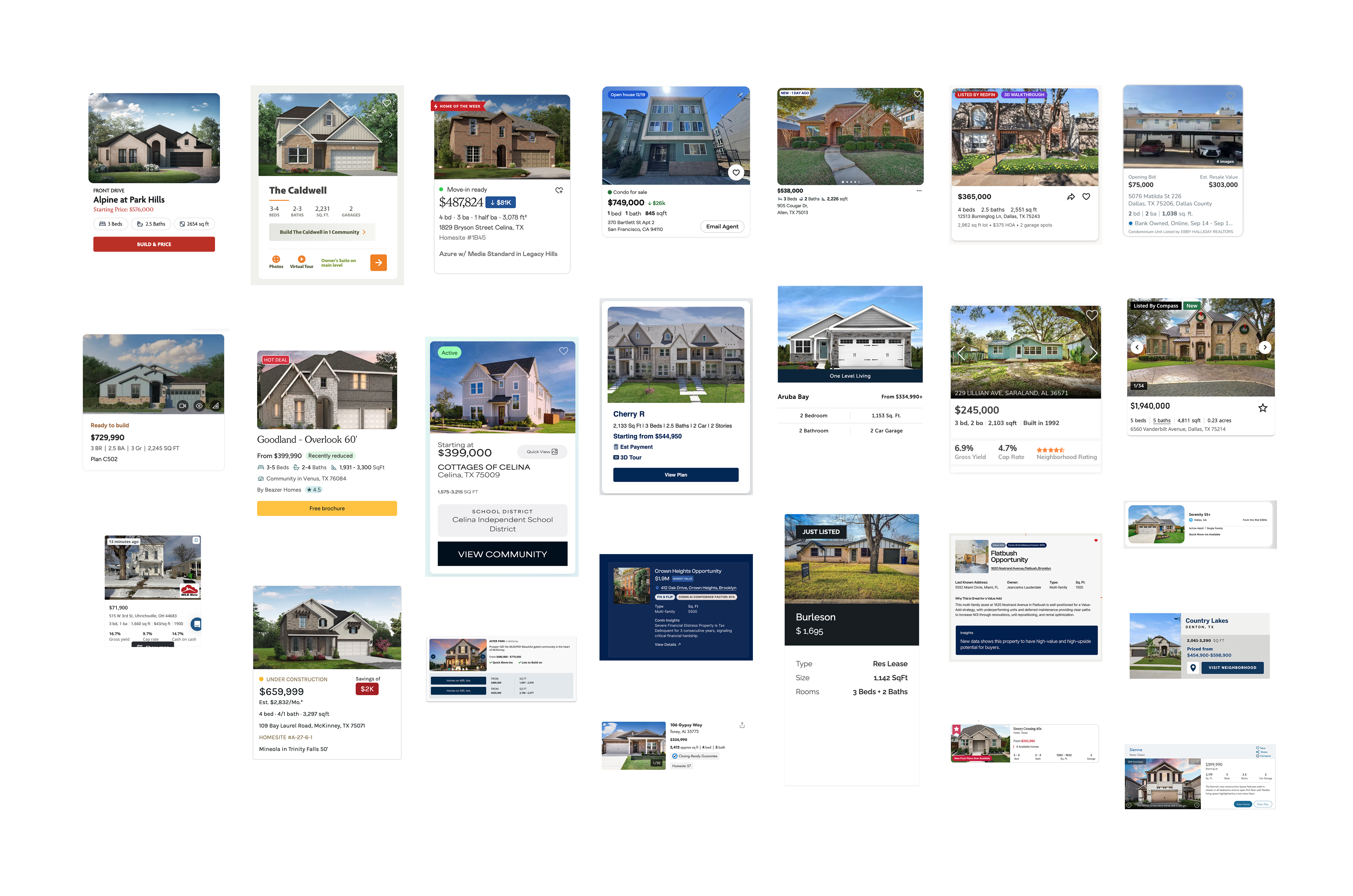 Competitive research across 20+ builder and real estate marketplace websites